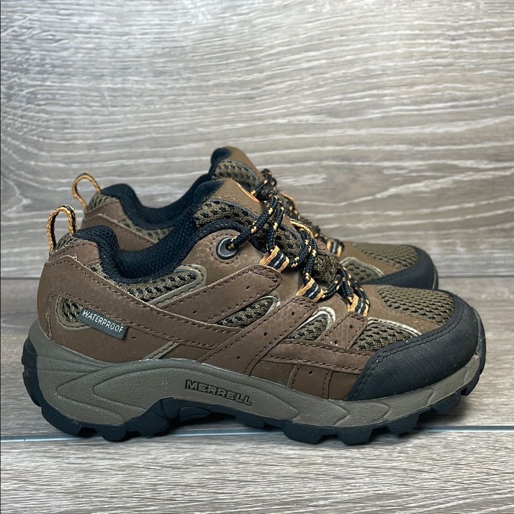Merrell Kids Brown Black Waterproof Hiking Boots